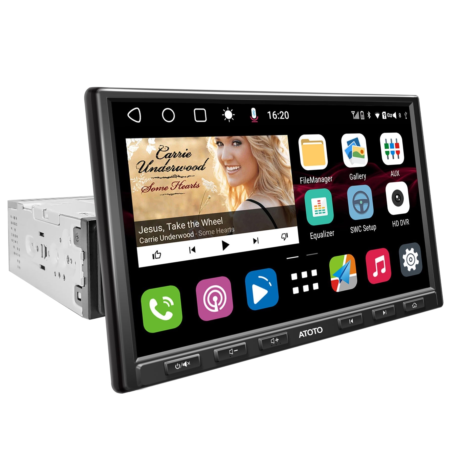 Onlinecar Stereoatoto S8 Carplay Android Auto Stereo - 10 Inch Double-din  Touch Screen, Universal Fit, 32gb Rom, Built-in Gps, Steering Control
