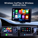 Portable Wireless CarPlay 7-Inch  Screen for Apple & Android Auto Easy Setup Touchscreen with GPS Navigation Bluetooth FM and Mirror Link