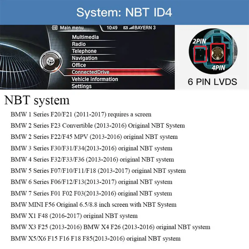 Wireless CarPlay Android Auto Decoder For BMW MINI NBT 1,2,3,4,5,7,X Series 2011-2017