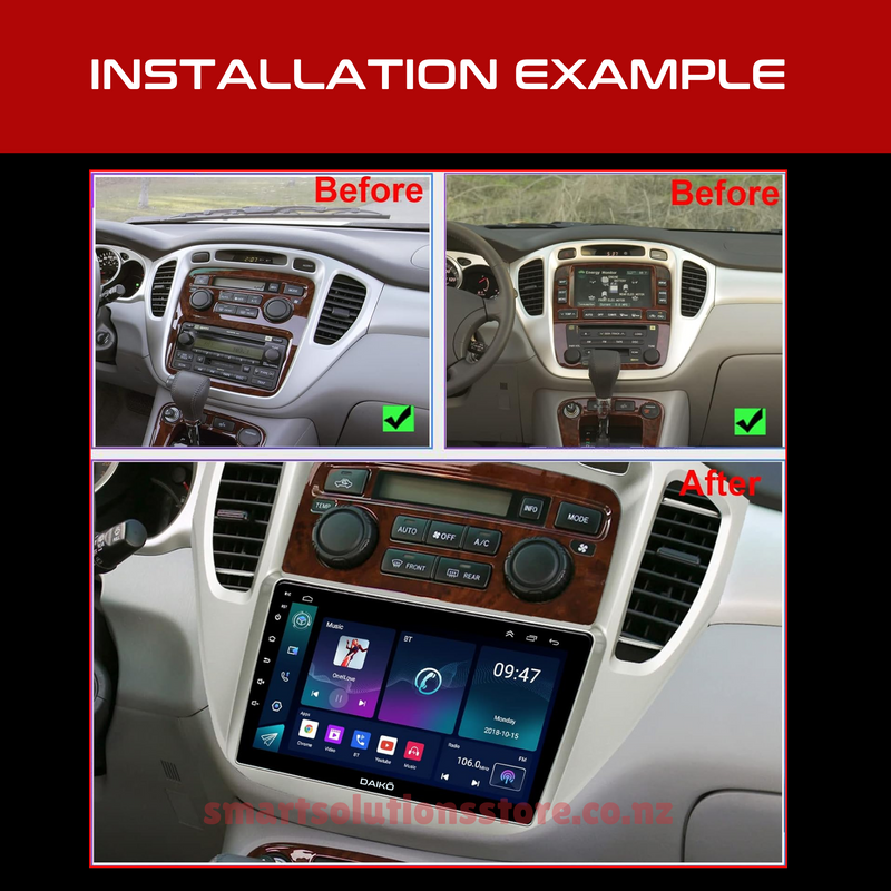 Daiko Car Stereo Carplay Android Auto For Toyota Highlander 2000-2007