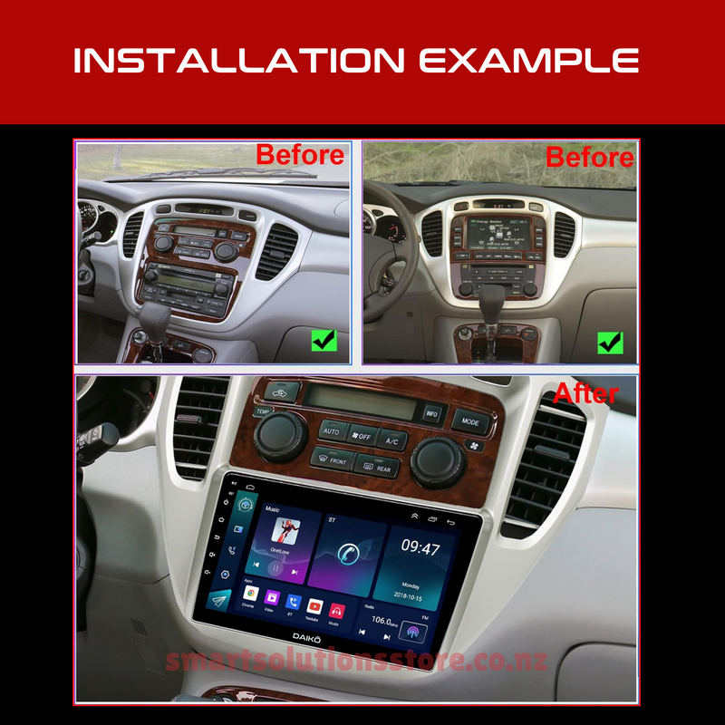 Daiko PRO Car Stereo Carplay Android Auto For Toyota Highlander 2000-2007