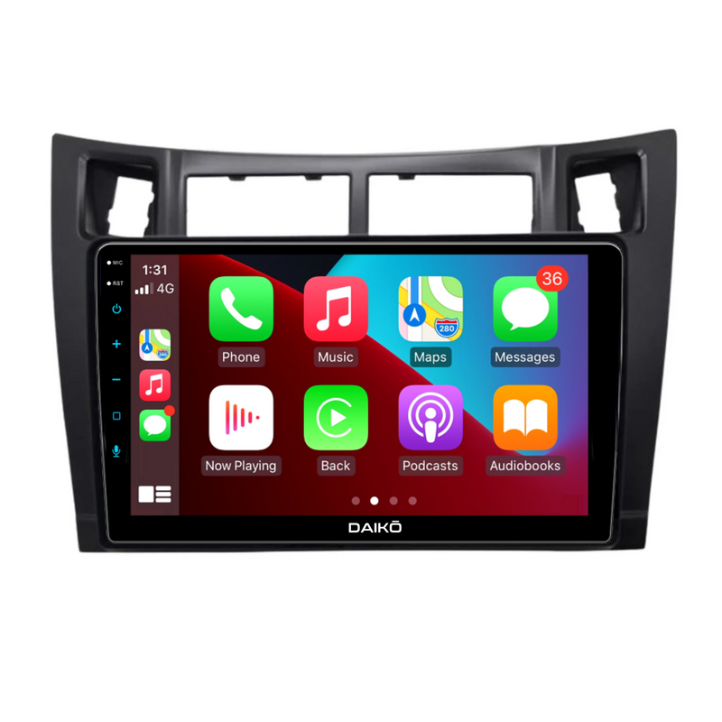 Daiko Car Stereo Wireless Carplay Android Auto For Toyota Vitz Yaris 2005-2012