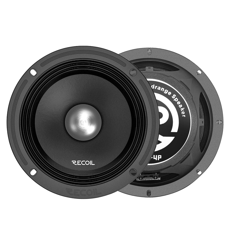 Recoil MS8-4P 8-Inch Midrange Pro Audio Car Speakers, 800W Max 400 Watts RMS (Pair) 4Ohm