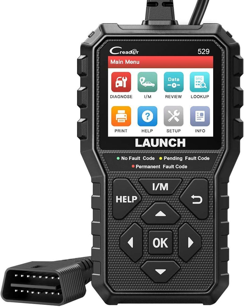 LAUNCH CR529 OBD2 Scanner Diagnostic Tool, Full OBD2 Scanner for Car, Free Lifetime Updates Check-Egine-Light Code Reader, 5 Yrs. Backup, Clear Codes, One Click I/M