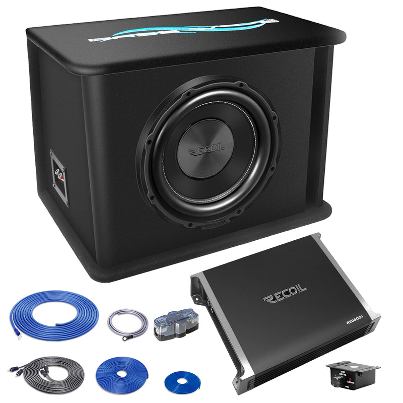 Recoil RS12K Single 12” Complete Subwoofer and Amplifier Bass Package 4AWG Wiring Kit (Copy)