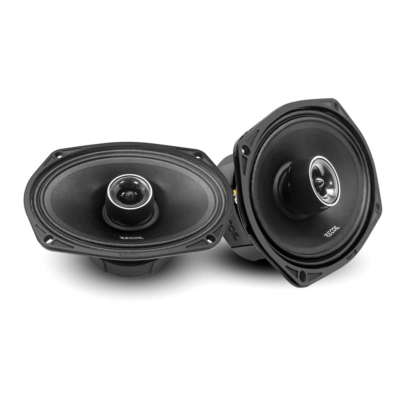 Recoil MX69 Pair 6X9-Inch 2-Way Pro Audio High Output Midrange Coaxial Speakers with Built-in Bullet Tweeters 700W Max 350W RMS (Pair) 4-Ohm