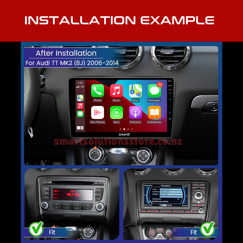 Daiko X Multimedia Unit Wireless Carplay Android Auto For Audi TT 2006-2014