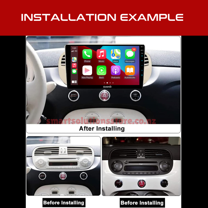 Daiko PRO Car Stereo Wireless Carplay Android Auto For Fiat 500 2007-2015