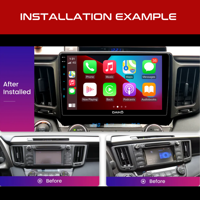 Daiko Multimedia Unit Wireless Carplay Android Auto For Toyota Rav4 2013-2017