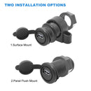 Recoil CUSB Super Mini Single USB Charger Outlet 5VDC 2.1A with Panel Flush and Surface Mount Bracket for Car Boat Marine RV Mobile