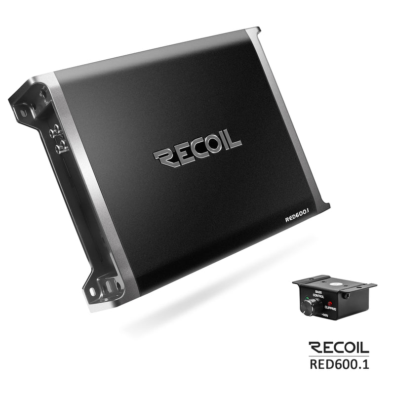 Recoil RS10K Single 10” Complete Subwoofer and Amplifier Bass Package 4AWG Wiring Kit