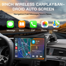 Wireless Apple Carplay & Android Auto with 2.5K Dash Cam 1080P Backup Camera Portable 9" HD IPS Screen GPS Navigation