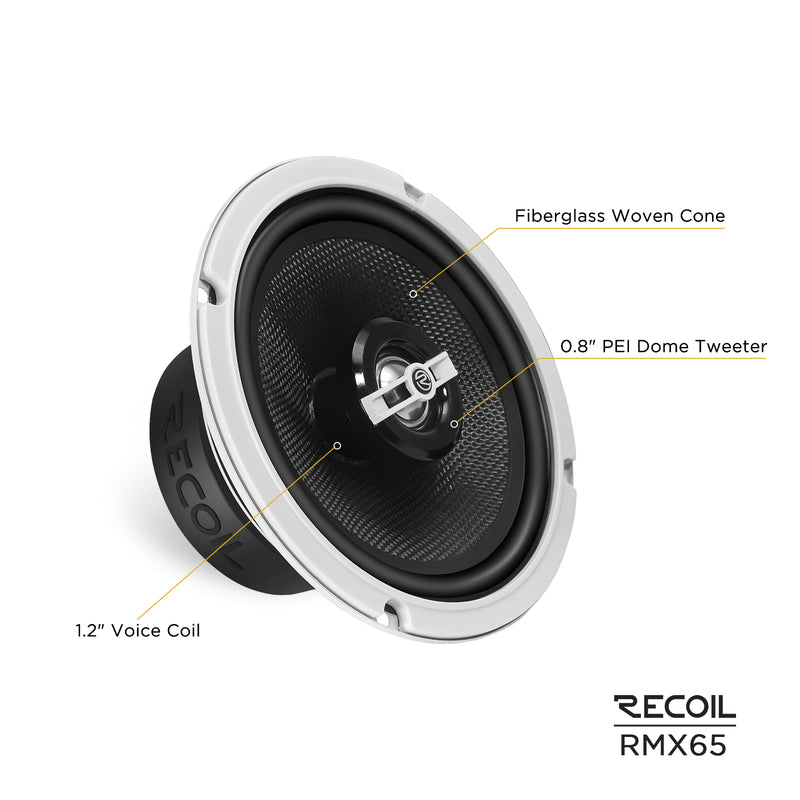 Recoil RMX65 2-way Coaxial Car Speakers 6.5" 320W Max Echo Plus Series