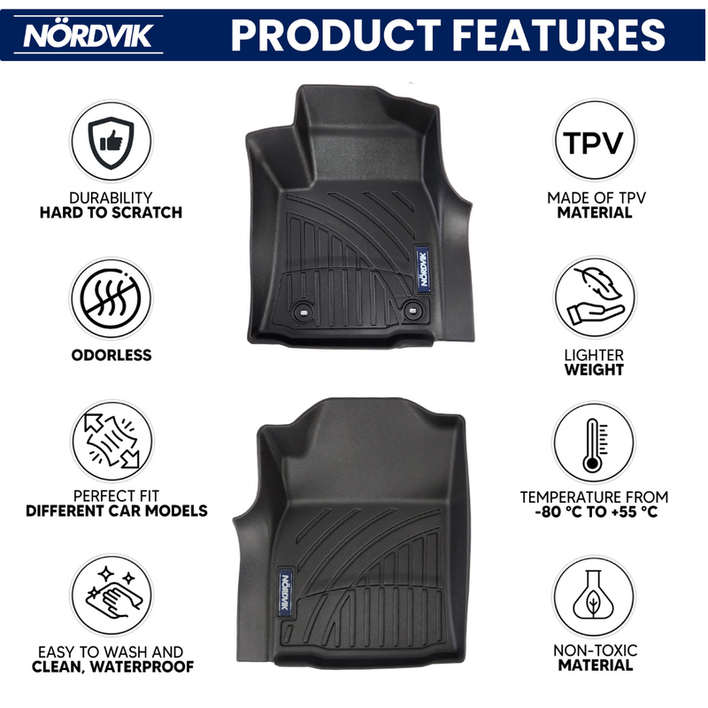 Nordvik Heavy Duty Floor Liners Kit For Toyota Land Cruiser 76 Series 2010+