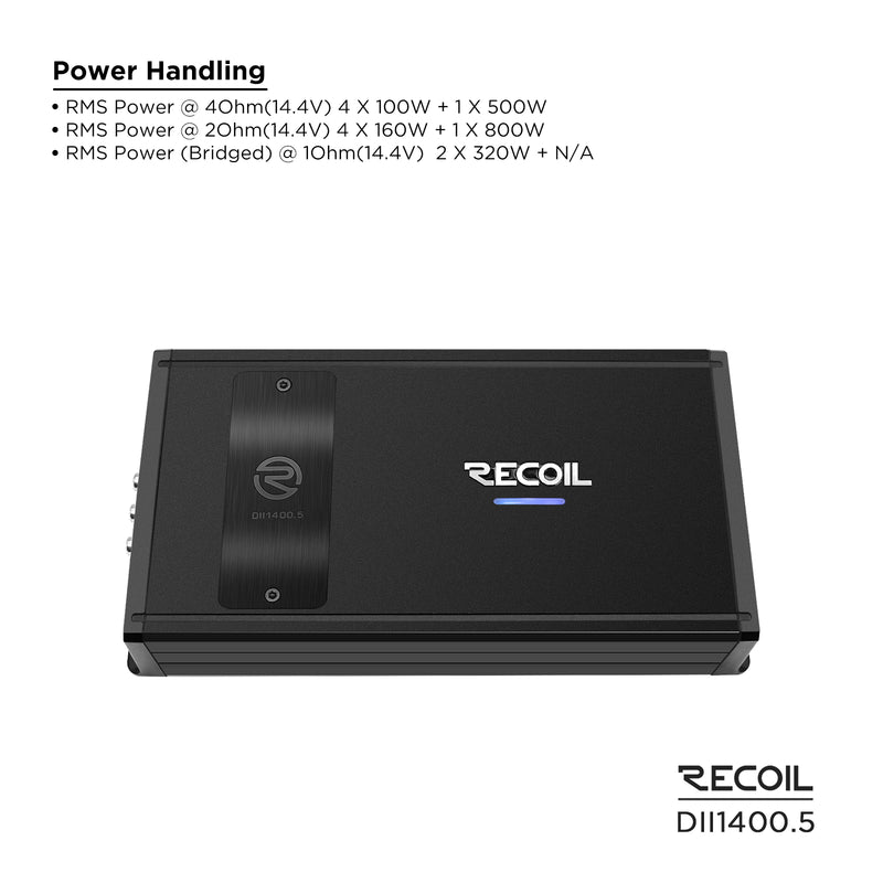 Recoil DII1400.5 Car Amplifier Class-D 5-channel