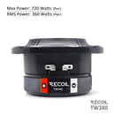 Recoil TW380 4-INCH BULLET SUPER TWEETER Peak 360W RMS 180W