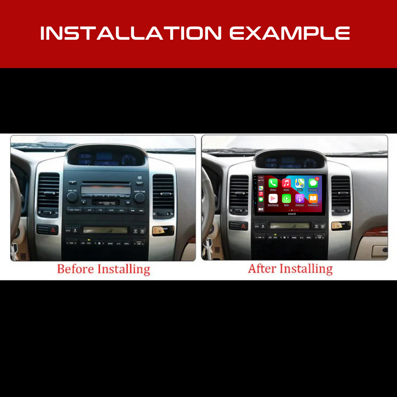 Daiko Multimedia Unit Wireless Carplay Android Auto For Toyota Prado 2004-2008