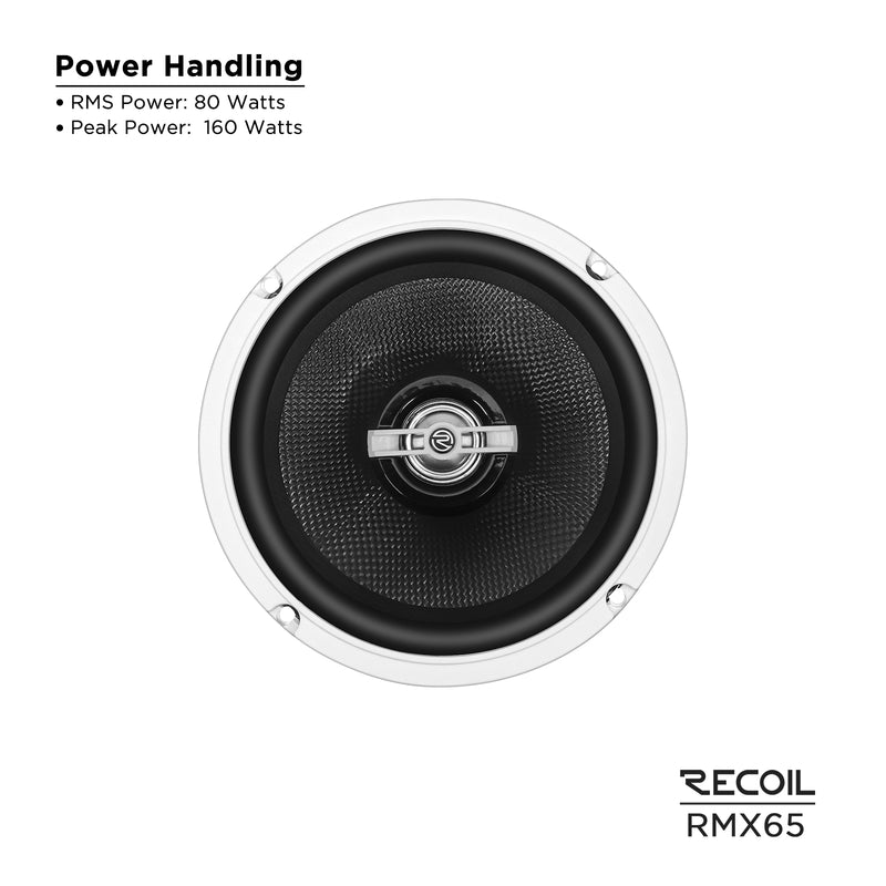 Recoil RMX65 2-way Coaxial Car Speakers 6.5" 320W Max Echo Plus Series