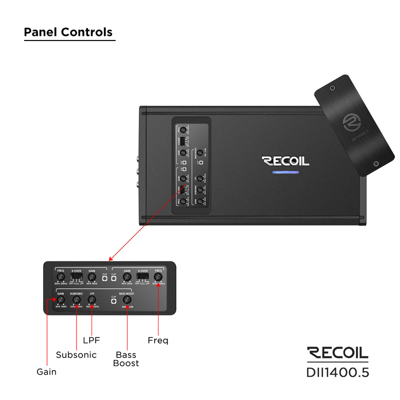 Recoil DII1400.5 Car Amplifier Class-D 5-channel