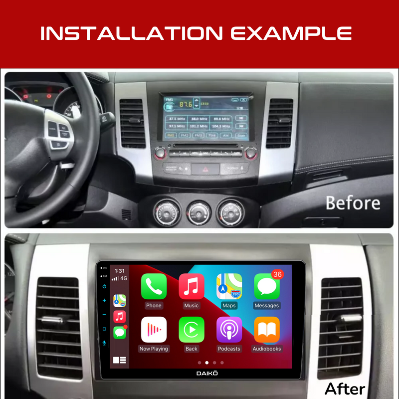 Daiko Car Stereo Wireless Carplay Android Auto For Mitsubishi Outlander 2005-12