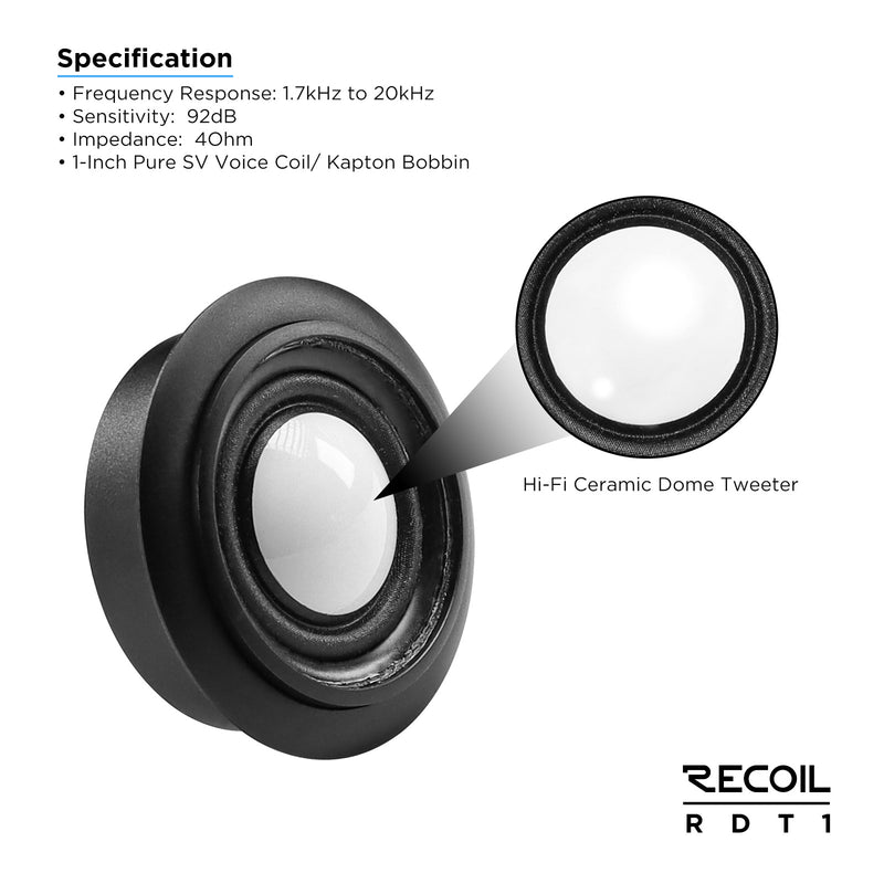 Recoil RDT1 Tweeter Ceramic Dome Echo Pro Series