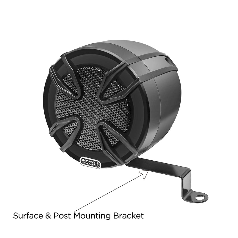 Recoil R3-Q Complete Quad Waterproof Bluetooth Speakers System 3inch� Speakers 360 Watts Class-D Amplifier with Built-in Bluetooth Waterproof Wireless Remote