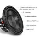Recoil RS10 10" Bass Package – Loaded Sub Box + RL680.1 Mono Amp + 8 Gauge Wiring Kit + QR8 Quick Connector