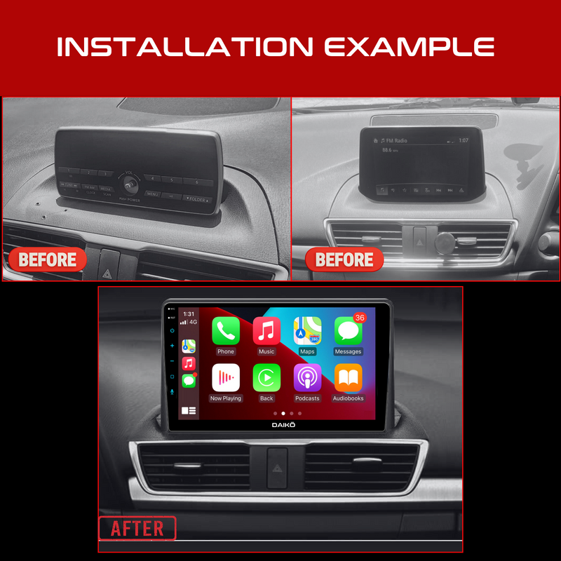 Daiko PRO Car Stereo Wireless Carplay Android Auto For Mazda 3 Axela 2013-2019