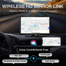 Wireless Apple Carplay & Android Auto with 2.5K Dash Cam 1080P Backup Camera Portable 9" HD IPS Screen GPS Navigation