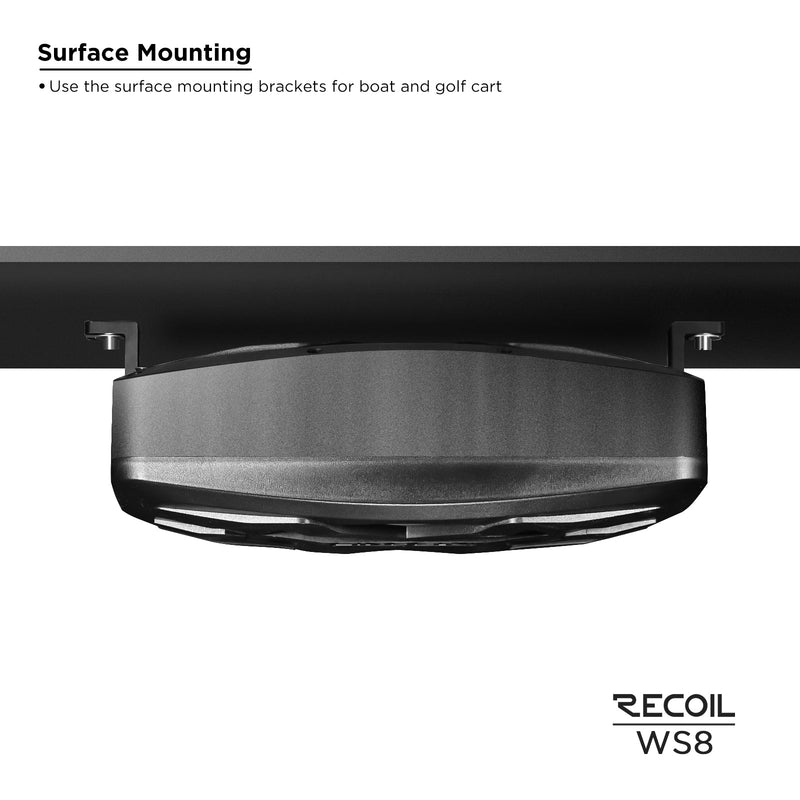 Recoil WS8 Waterproof Passive 8inch� Subwoofer with 8” Passive Radiator 300W For UTV ATV Golf Cart Boat Off-Road Motorsports Audio