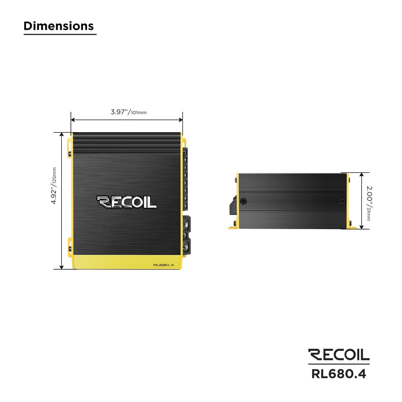Recoil RL680.4 680 WATTS FULL RANGE CLASS-D 4-CHANNEL AMPLIFIER