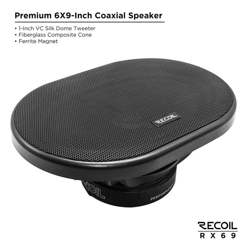 Recoil Echo Pro RX69 6"X9" Coaxial Speakers 180W Max