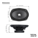 Recoil MS69-4P 6X9-Inch Midrange Pro Audio Car Speakers 700W Max 350W RMS (Pair) 4Ohm