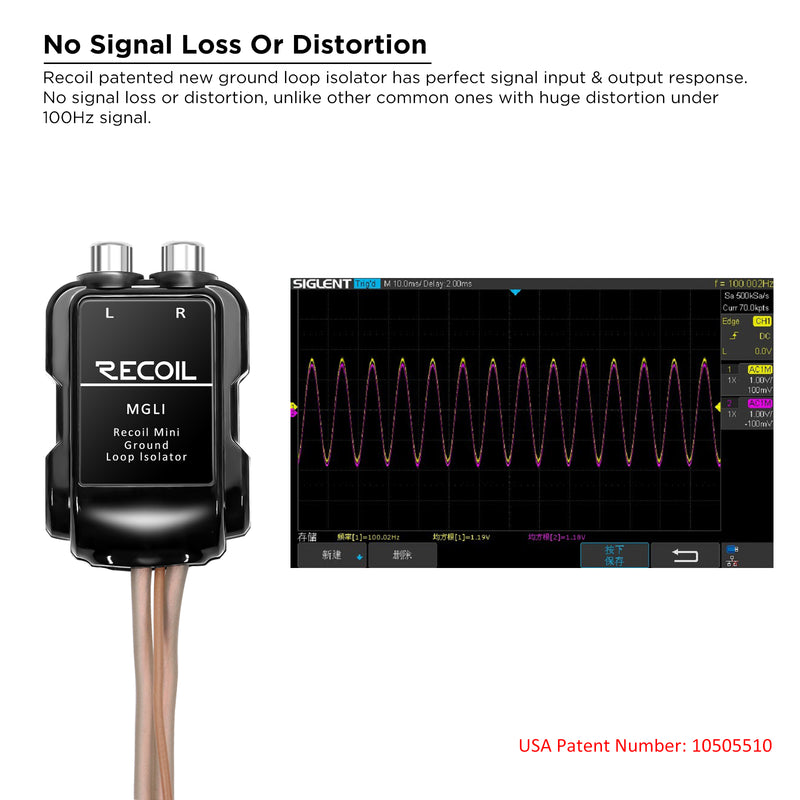 Recoil MGLI Super Mini 2-Channel RCA Stereo Ground Loop Isolator