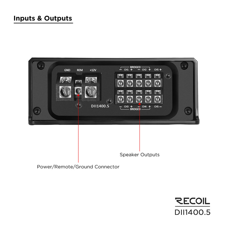 Recoil DII1400.5 Car Amplifier Class-D 5-channel