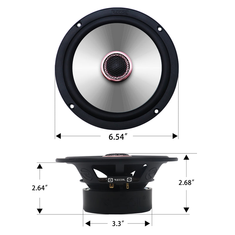 Recoil RAX65 6.5-Inch 2-way 4-ohm Car Audio Coaxial Speaker System