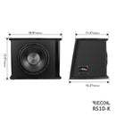 Recoil RS10 10" Bass Package – Loaded Sub Box + RL680.1 Mono Amp + 8 Gauge Wiring Kit + QR8 Quick Connector