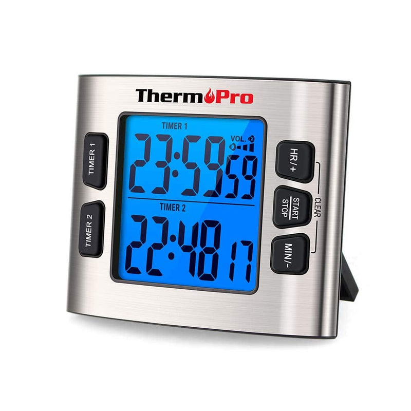 TM02 ThermoPro Dual Digital Kitchen Timer | Backlit Display & Adjustable Alarm