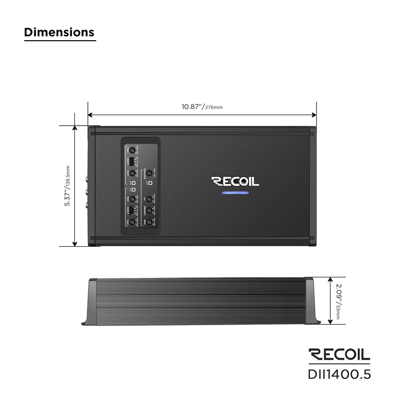 Recoil DII1400.5 Car Amplifier Class-D 5-channel