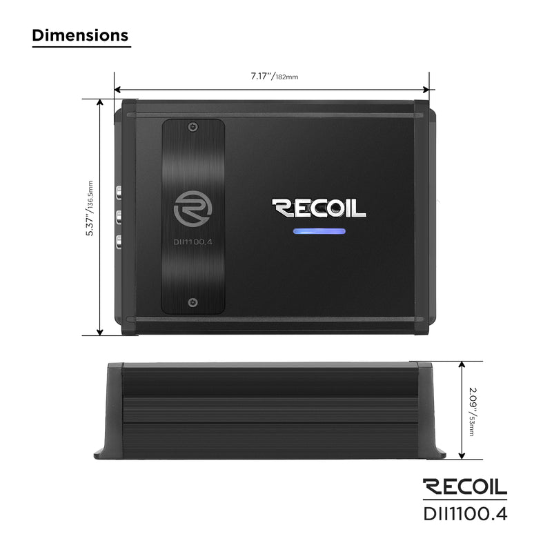 RECOIL DII1100.4 1100 WATTS CLASS-D 4-CHANNEL CAR AMPLIFIER