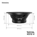Recoil MS10-4 PRO AUDIO PRO AUDIO MIDRANGE SPEAKER 1 PIECE 500W Max 250W RMS