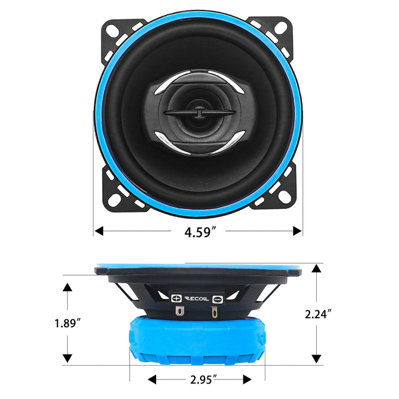 Recoil RCX4 Echo Series 4-Inch Car Audio Coaxial Speaker System