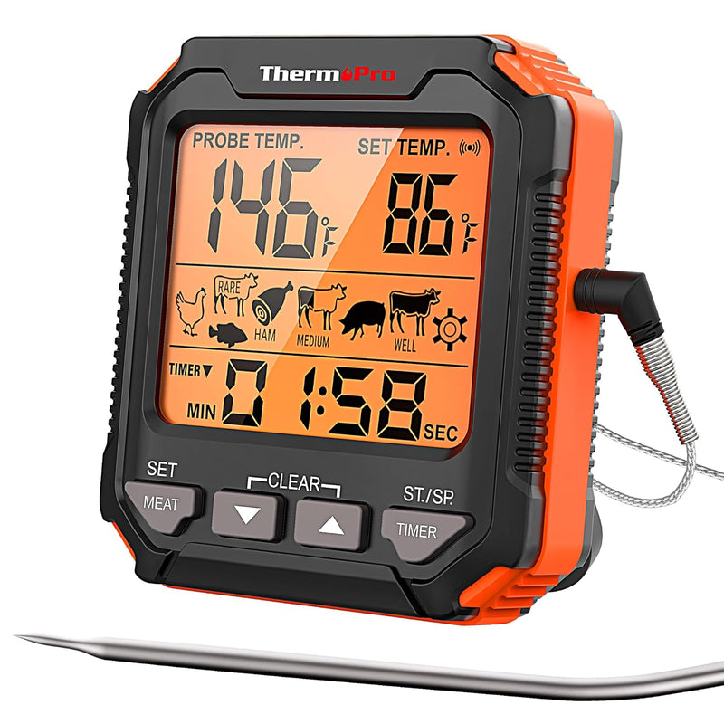 ThermoPro TP716 Digital Meat Thermometer | High-Precision Probe & Timer for Oven, Grill, BBQ & Smoker