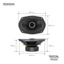 Recoil MX69 Pair 6X9-Inch 2-Way Pro Audio High Output Midrange Coaxial Speakers with Built-in Bullet Tweeters 700W Max 350W RMS (Pair) 4-Ohm