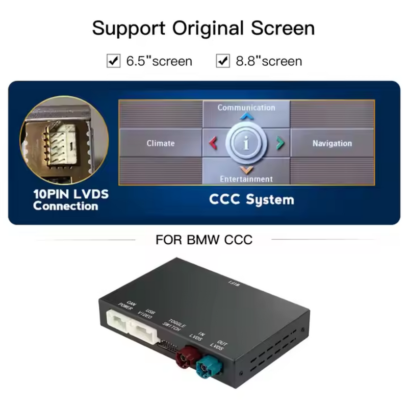 Wireless CarPlay Android Auto Decoder For BMW CCC 3,5,7 Series 2006-2009