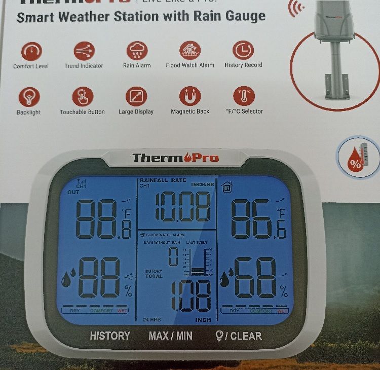 ThermoPro TP270 Smart Weather Station | Wireless Rain Gauge & Indoor-Outdoor Climate Monitoring