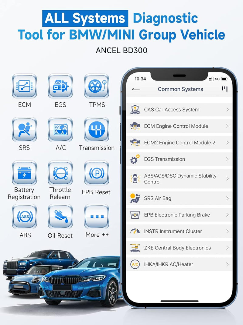 Ancel BD300 BMW Mini  Full Systems Diagnostic Tool BMW Scanner for Android/iOS