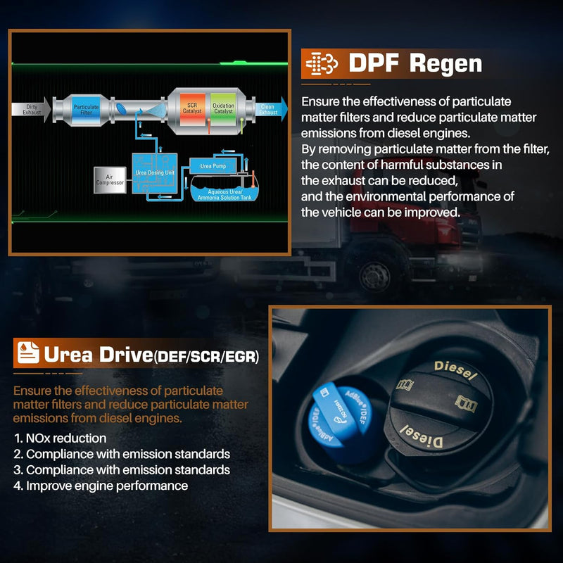 ANCEL V5 HD Heavy Duty Truck Scanner Bidirectional Diesel Scan Tool 40+ Reset Functions