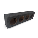 Quad 4-Hole Carpeted Speaker Box Enclosure – 6.5" Midrange Speakers