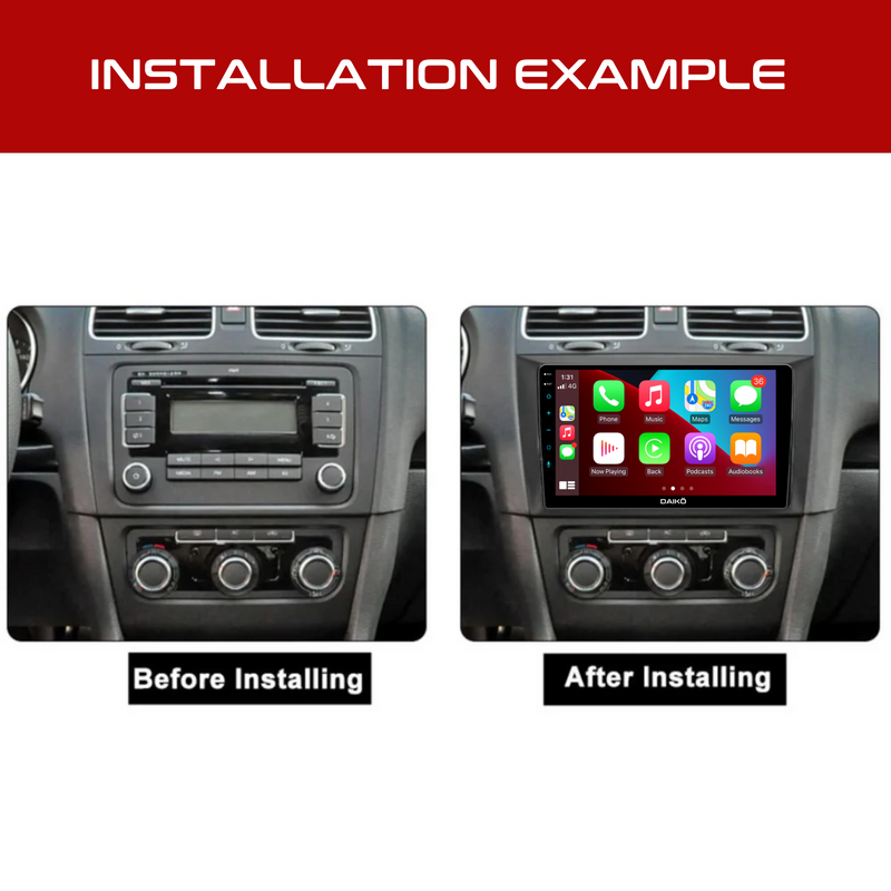Daiko Ultra Car Stereo Wireless Carplay Android 8GB RAM + 126GB Auto For Volkswagen Golf 2009-13